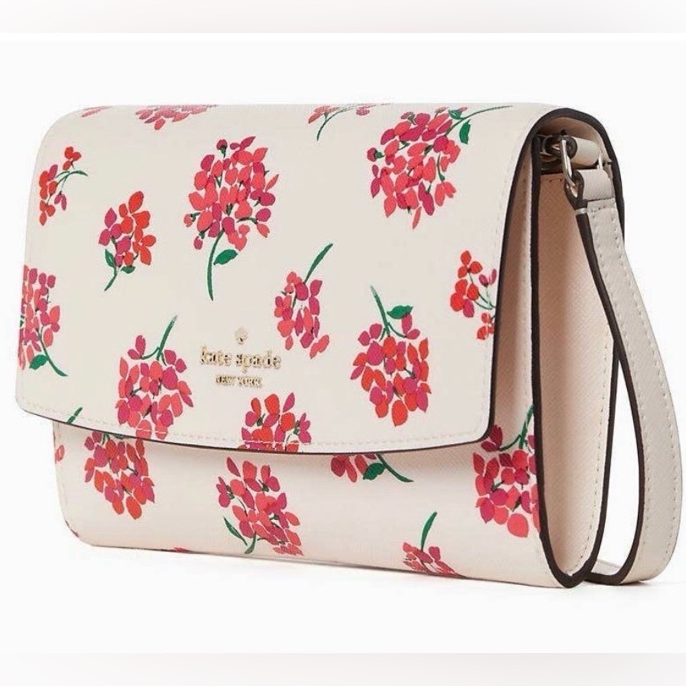 Kate Spade Perry White Leather Floral Crossbody Bag - EUC - Retails $239 - Picture 2 of 16